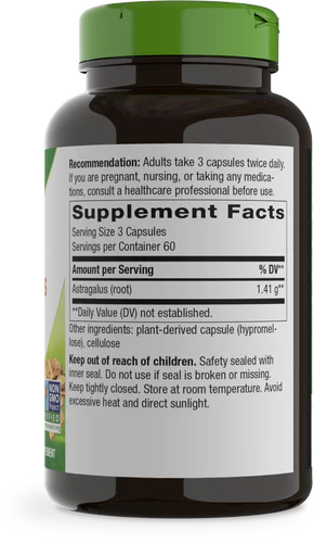 Astragalus Root 470 mg 180 Vegetarian Capsules
