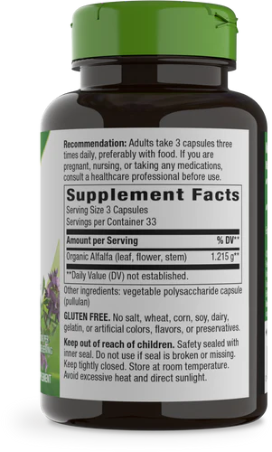 Alfalfa 1,215 mg, 100 Vegan Capsules