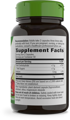 Beet Root 1000 mg 100 Vegetarian Capsules by Nature&
