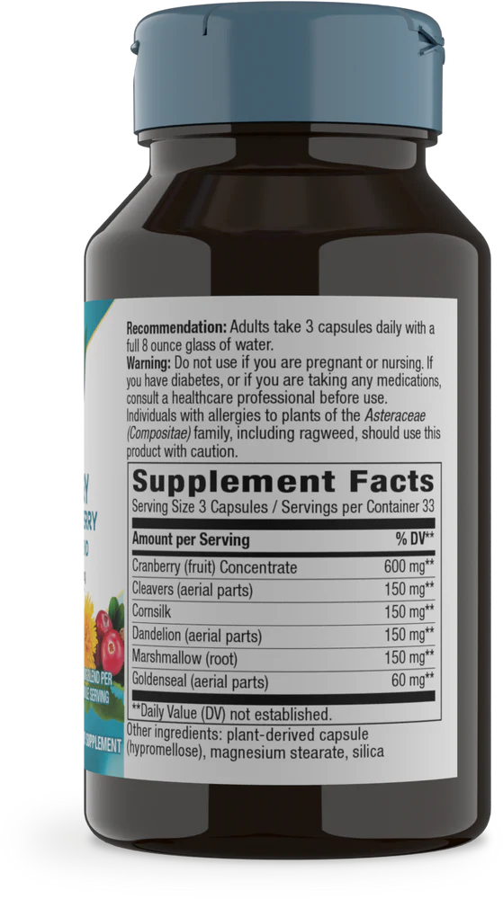 Urinary with Cranberry 420 mg 100 Vegetarian Capsules by Nature&