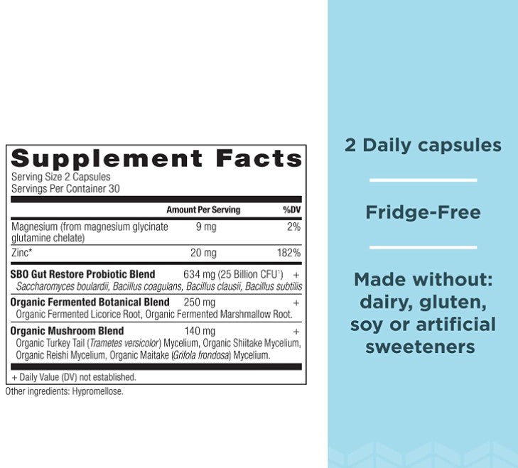 Dr. Axe Formula SBO Probiotics, Gut Restore 60 Capsules, by Ancient Nutrition