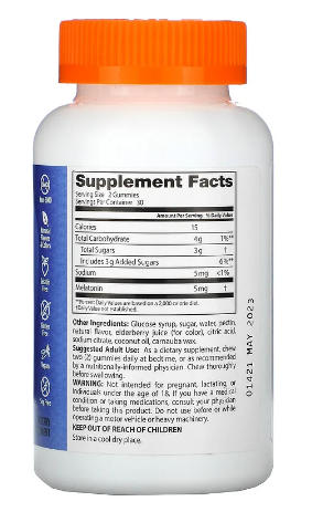 Melatonin Gummies, 2.5 mg, Strawberry Delight, 60 Natural Fruit Pectin Gummies, by Doctor&