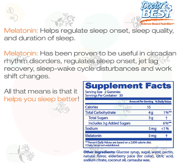 Melatonin Gummies, 2.5 mg, Strawberry Delight, 60 Natural Fruit Pectin Gummies, by Doctor&