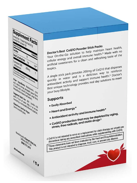 High Absorption CoQ10, Tropical Fruit, 200 mg, 30 Powder Stick Packs, 4.7 g Each, by Doctor&