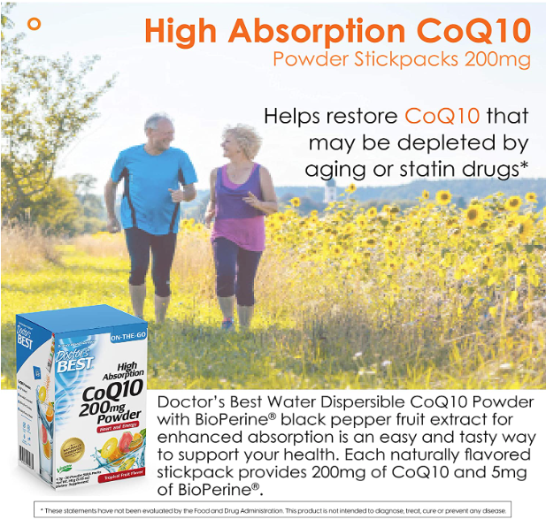 High Absorption CoQ10, Tropical Fruit, 200 mg, 30 Powder Stick Packs, 4.7 g Each, by Doctor&