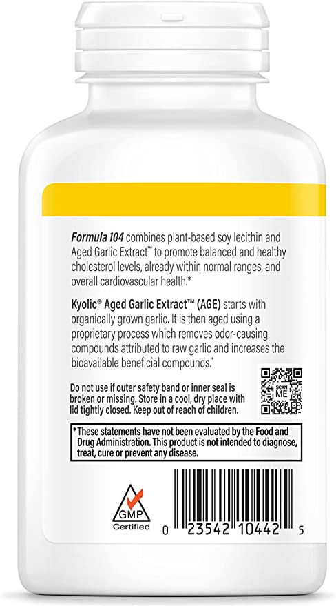 Formula 104 Aged Garlic Extract Cholesterol 200 Capsules