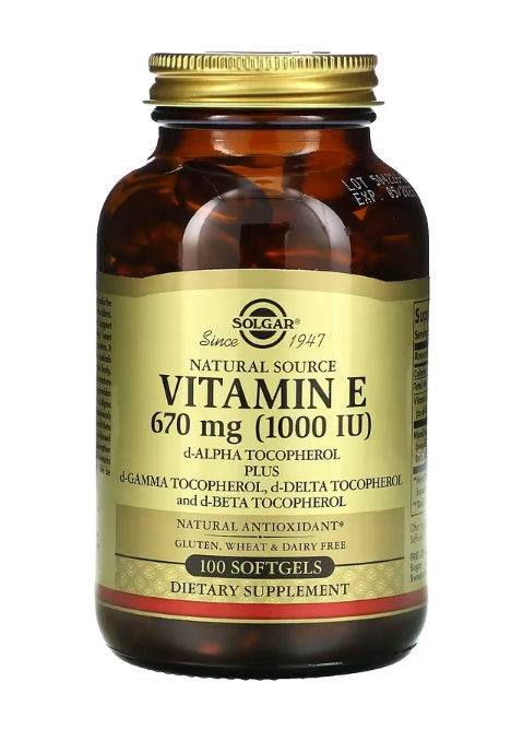Natural Source Vitamin E 670 mg (1,000 IU) 100 Softgels