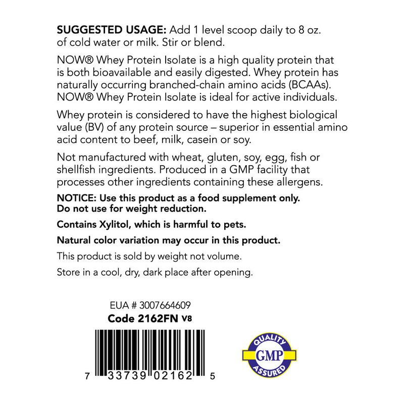 Whey Protein Isolate, Creamy Chocolate Powder - 1.8 lbs.