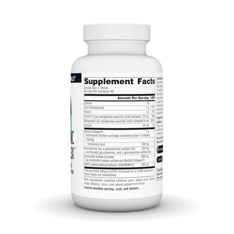Hyaluronic Joint Complex™ with Glucosamine, Chondroitin, and MSM 120 Tablets by Source Naturals