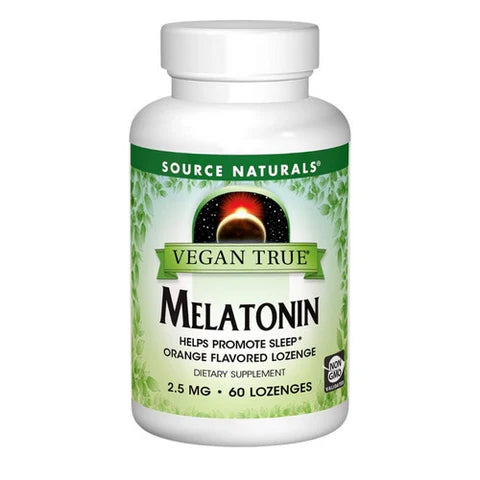 Vegan True, Melatonin, Orange, 2.5 mg, 60 Lozenges by Source Naturals