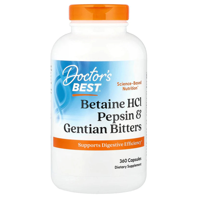 Betaine HCl Pepsin & Gentian Bitters 360 Capsules