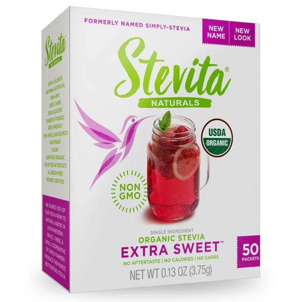 Organic Stevia, Extra Sweet, 50 Packets, 0.13 oz (3.75 g) by Stevita Naturals