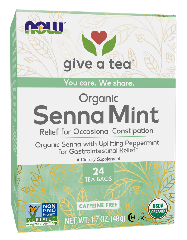Senna Mint Tea, Organic 24 Tea Bags (2) pack by NOW