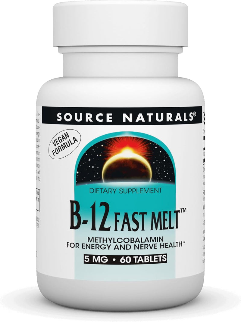 B-12 Fast Melt™, 5 mg, 60 Tablets by Source Naturals
