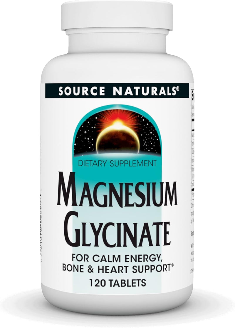 Magnesium Glycinate, 120 Tablets by Source Naturals
