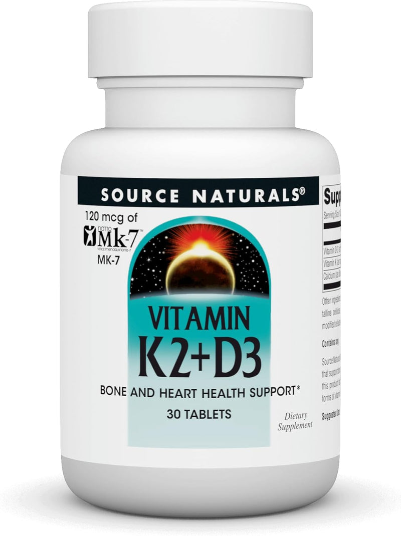 Vitamin K2+D3, 30 Tablets by Source Naturals
