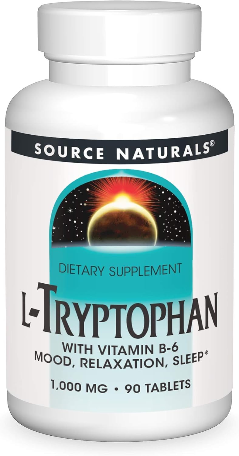 L-Tryptophan, 1000 mg- 90 Tablets by Source Naturals