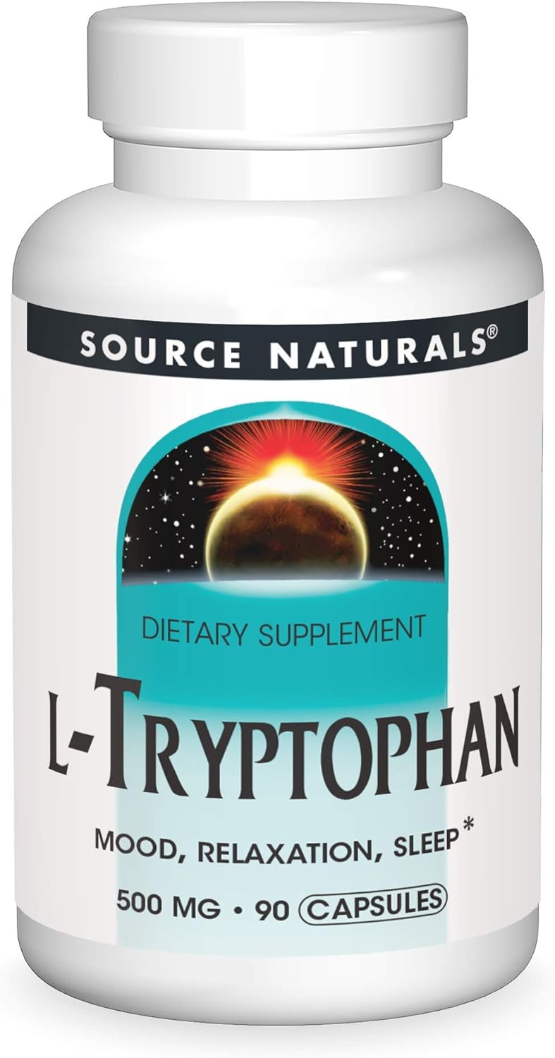 L-Tryptophan 500 mg, 90 Capsules by Source Naturals