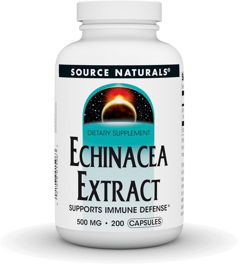 Echinacea Extract, 500 mg, 200 Capsules by Source Naturals