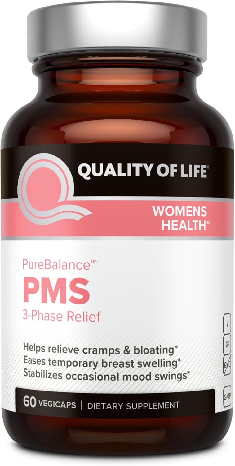 Pure Balance PMS, 3-Phase Relief - 60 Vegicaps by Quality of Life
