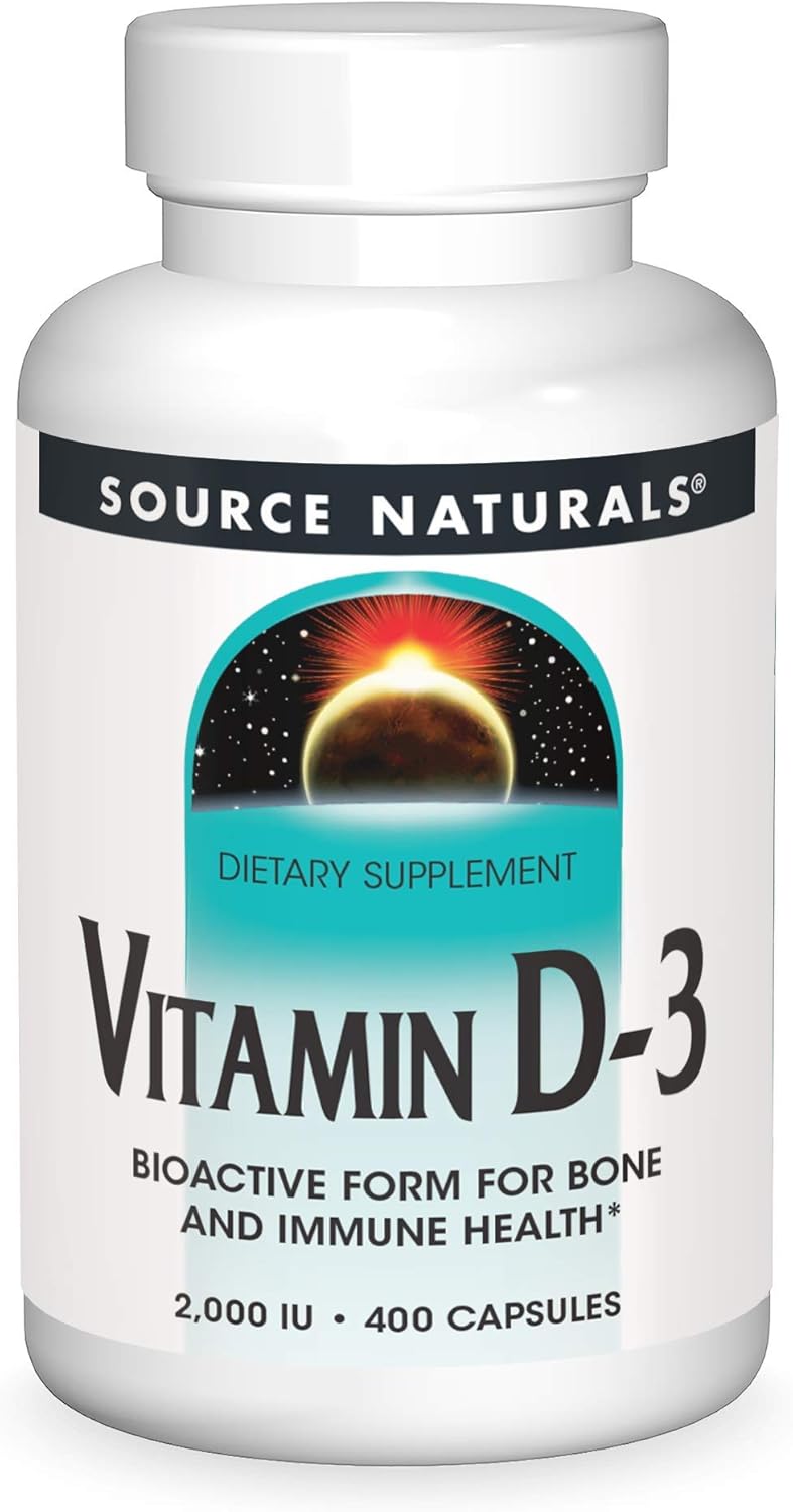 Vitamin D-3, 50 mcg (2,000 IU), 400 Capsules by Source Naturals