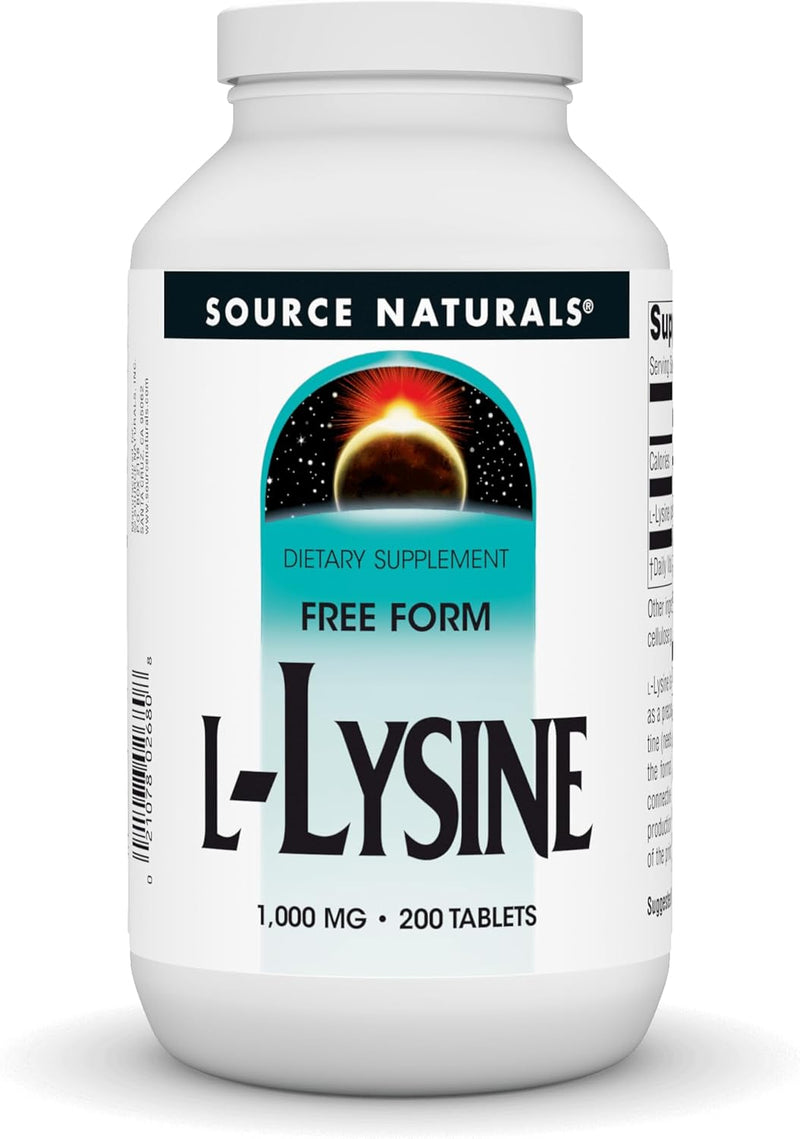 L-Lysine, 1,000 mg, 200 Tablets by Source Naturals