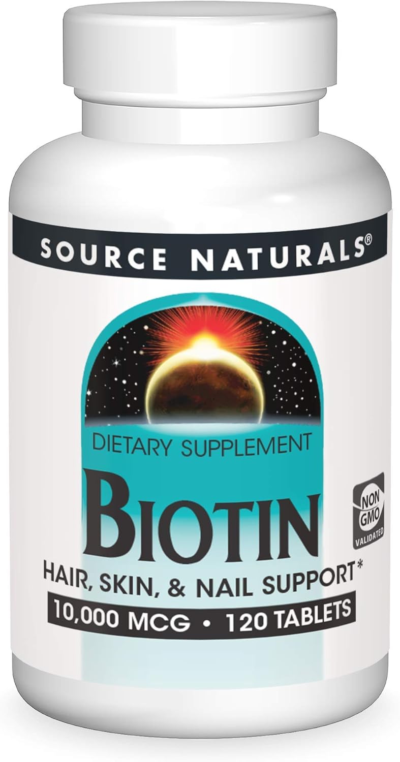Biotin, 10,000 mcg, 120 Tablets by Source Naturals