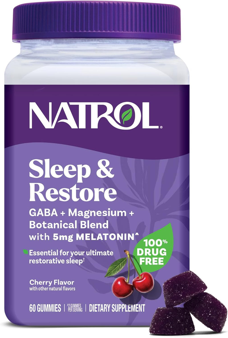 Sleep & Restore Gummies with 5 mg Melatonin, Cherry, 60 Gummies by Natrol