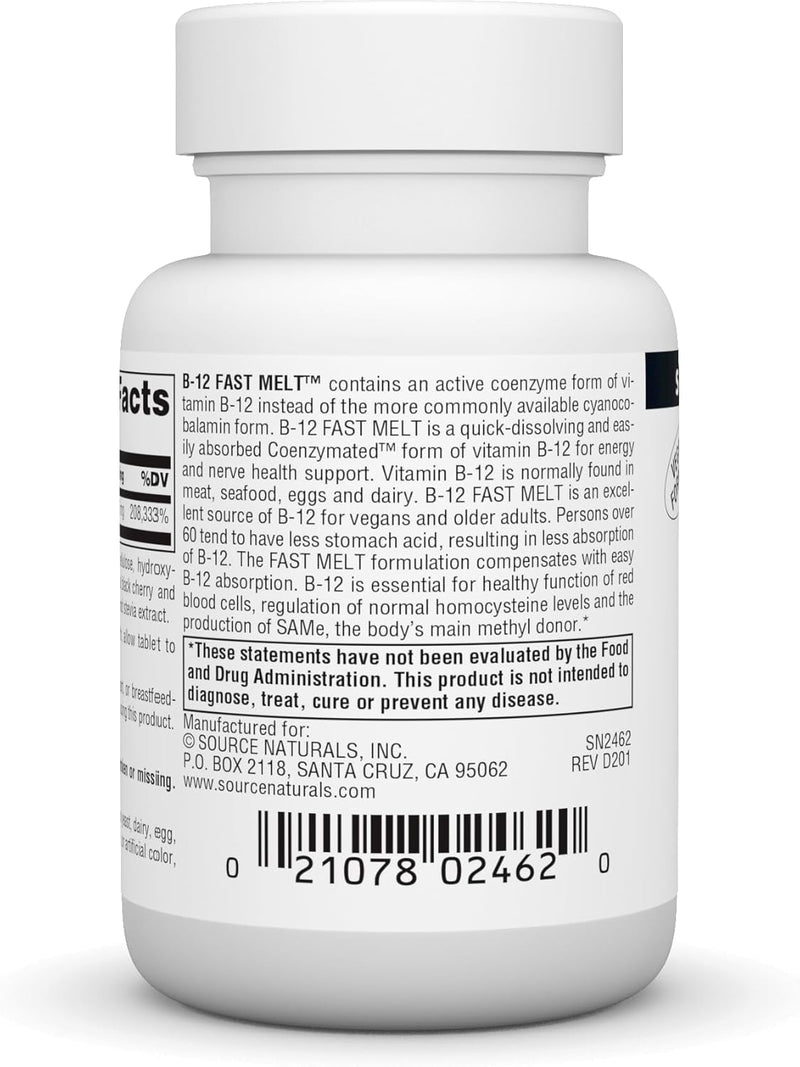 B-12 Fast Melt™, 5 mg, 60 Tablets by Source Naturals