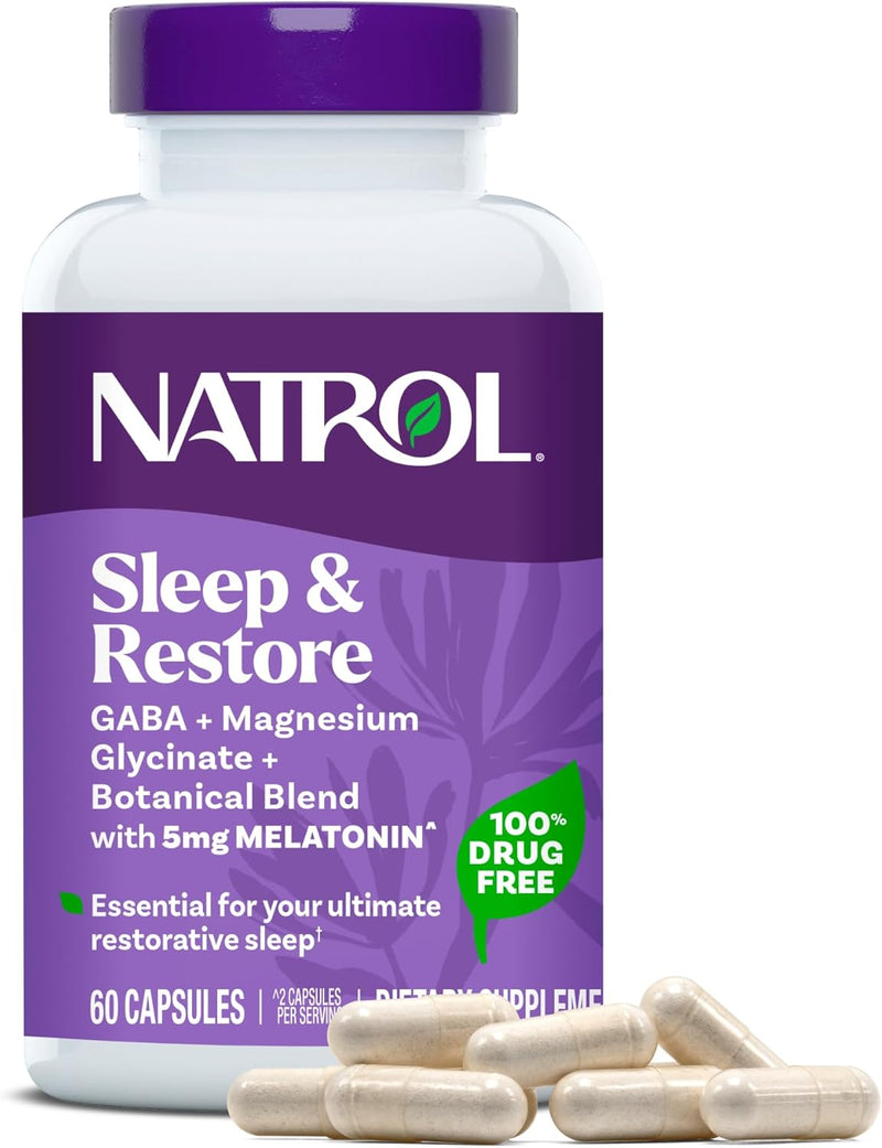 Sleep & Restore with 5 mg Melatonin, 60 Capsules by Natrol