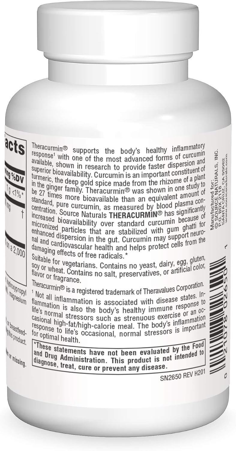 Theracurmin® 600 mg, 60 Vegetarian Capsules by Source Naturals