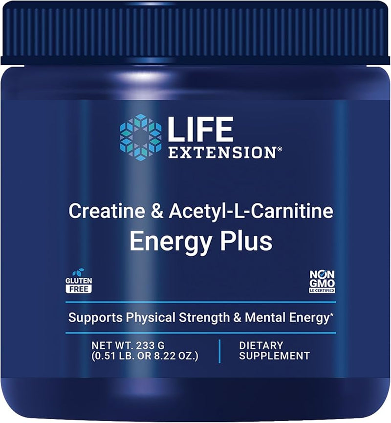 Creatine & Acetyl-L-Carnitine, Energy Plus, 0.51 lb (233 g) by Life Extension