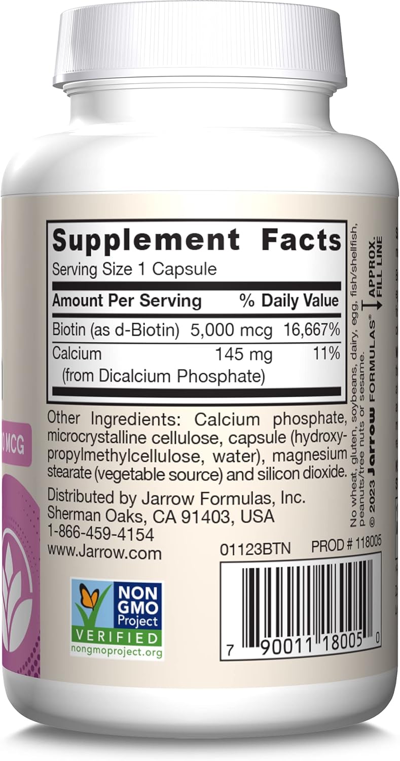 Biotin 5000 mcg 100 Capsules