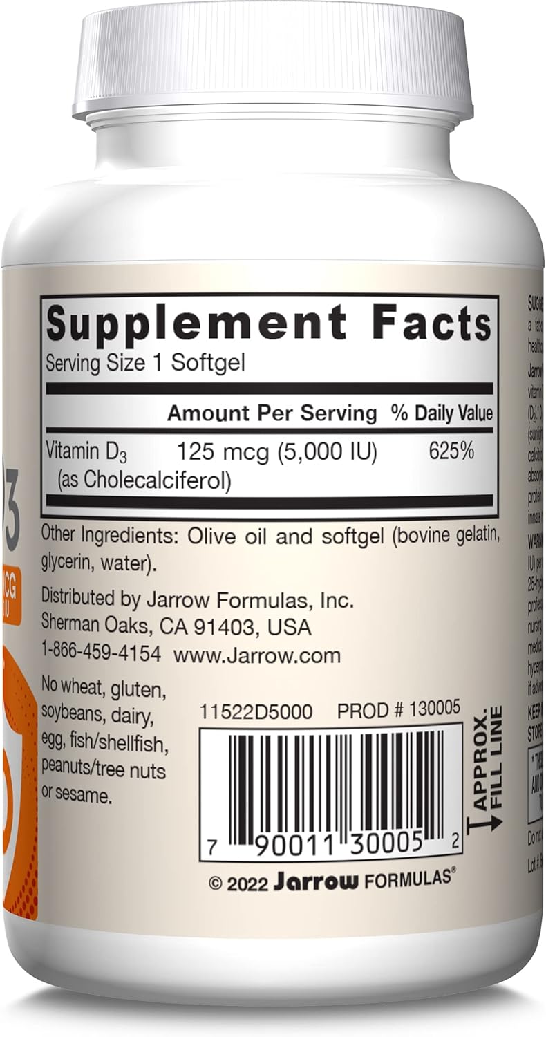 Cholecalciferol Vitamin D3 25 mcg (1000 IU) 200 Softgels