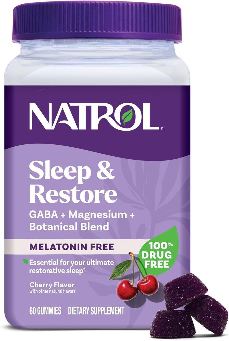 Sleep & Restore Gummies, Melatonin Free, Cherry, 60 Gummies by Natrol
