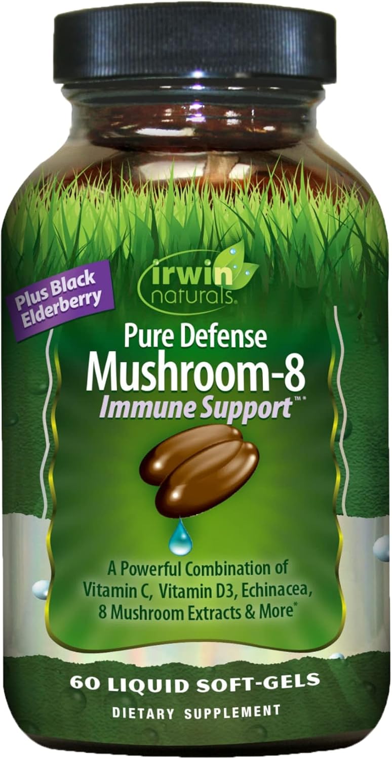 Pure Defense Mushroom-8, Immune Support™, 60 Liquid Soft-Gels by Irwin Naturals