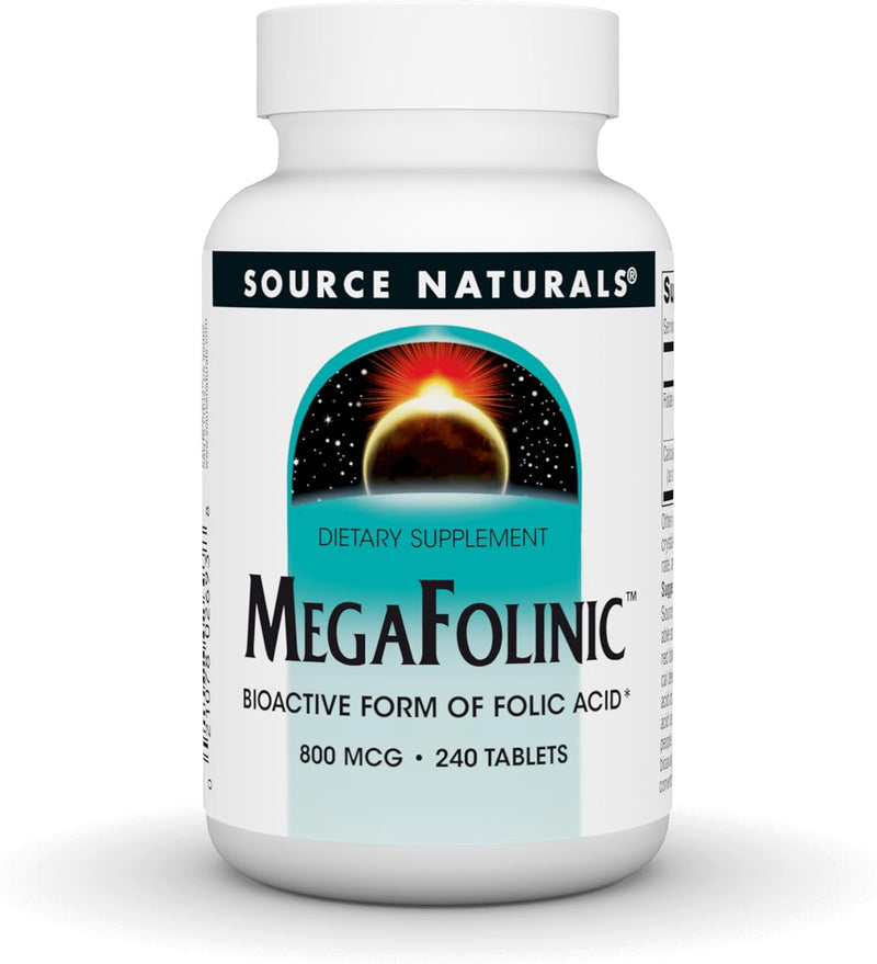 MegaFolinic, 800 mcg - 240 Tablets by Source Naturals