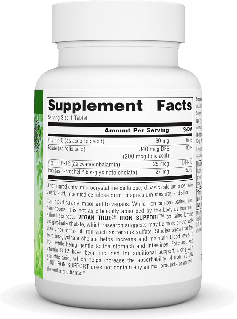 Vegan True®, Iron Support™, 180 Tablets by Source Naturals
