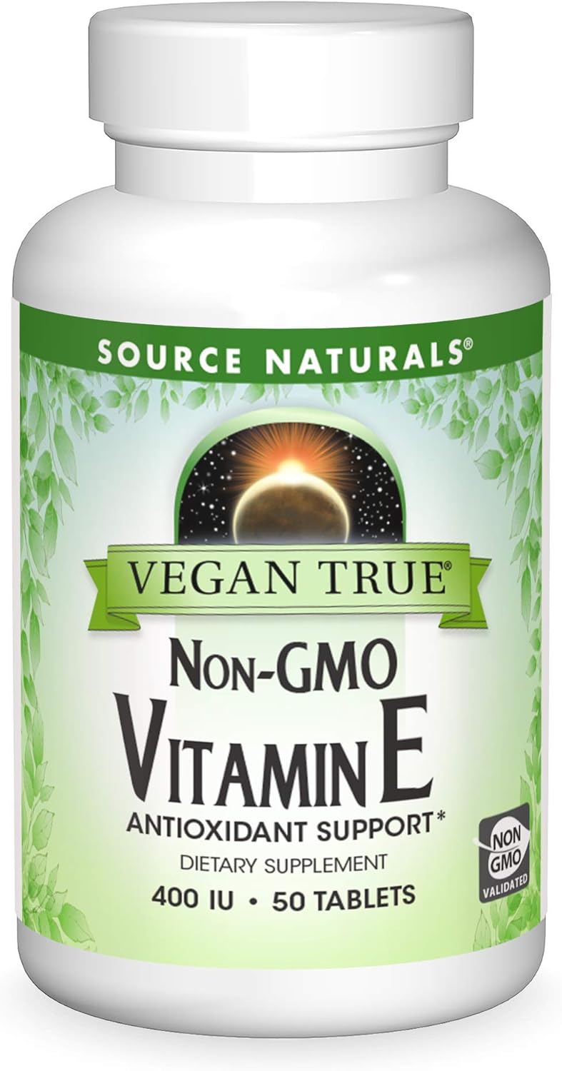 Vegan True® Non-GMO Vitamin E 400 IU, 50 tablets by Source Naturals