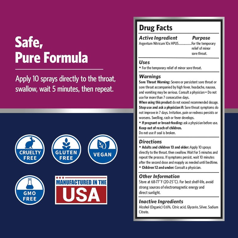 Multi-Symptom Sore Throat Spray, 1 fl oz (29 ml) by Sovereign Silver