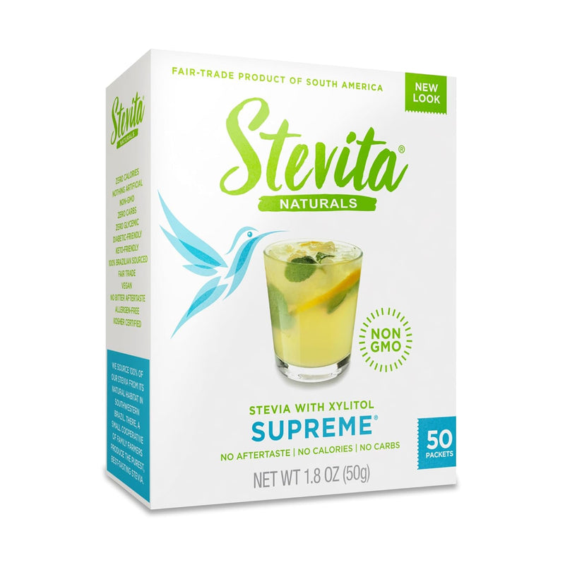 Stevia With Xylitol, Supreme, 50 Packets, 1.8 oz (50 g) by Stevita Naturals