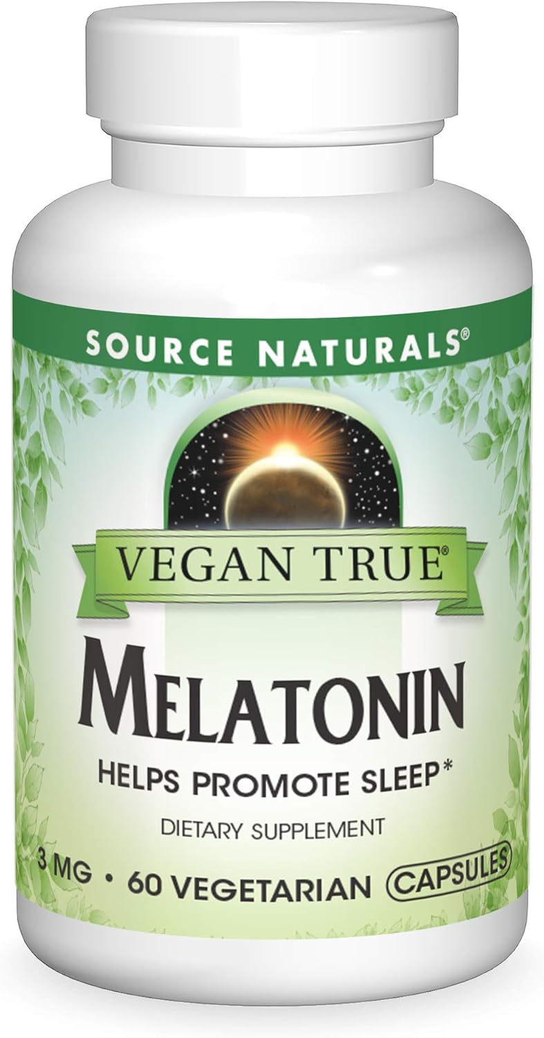 Vegan True™ Melatonin 3 mg - 60 Vegetarian Capsules by Source Naturals