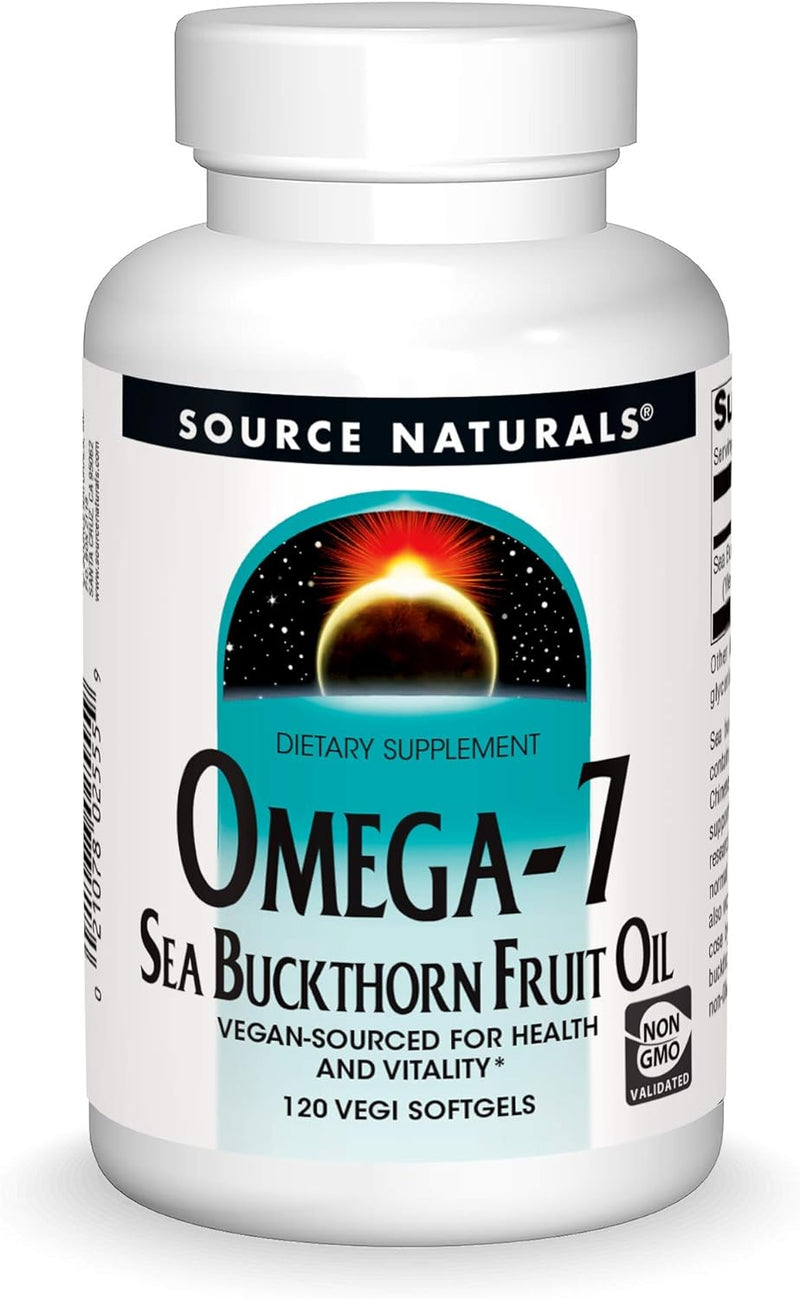 Omega-7, Sea Buckthorn Fruit Oil, 120 Vegan Softgels by Source Naturals