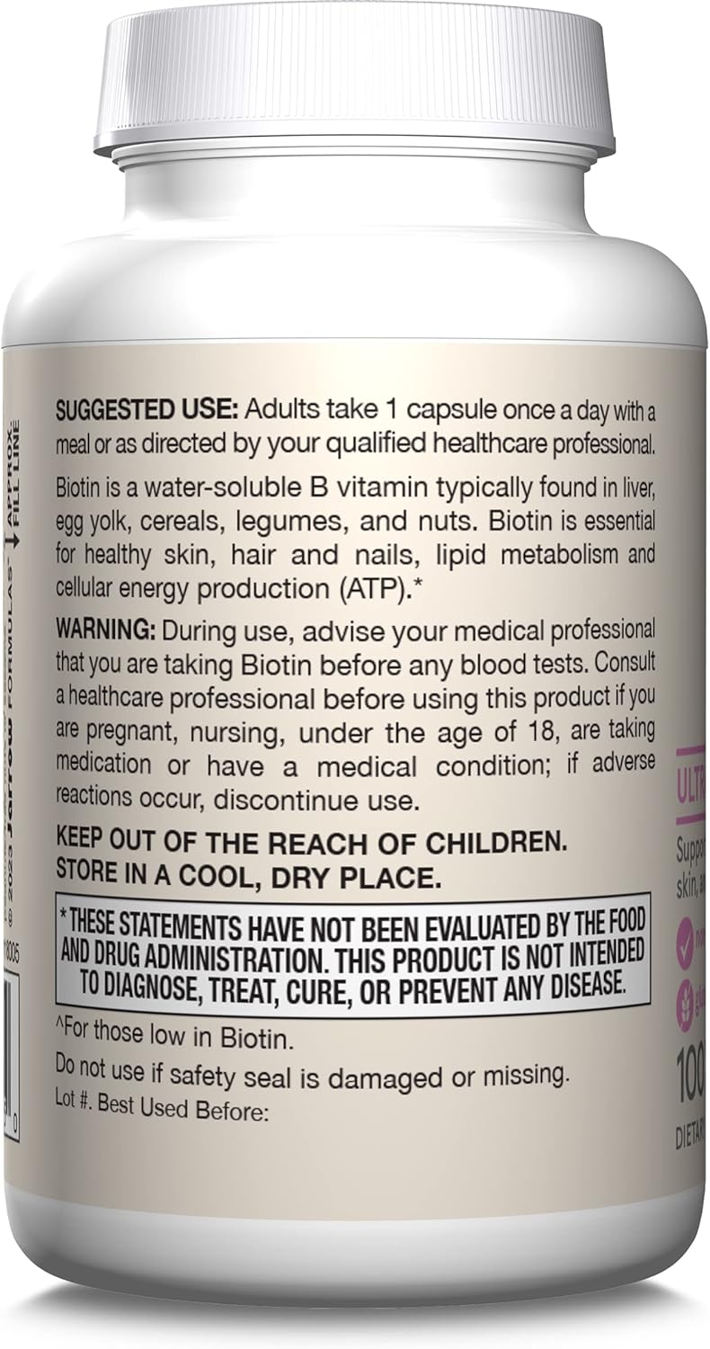 Biotin 5000 mcg 100 Capsules