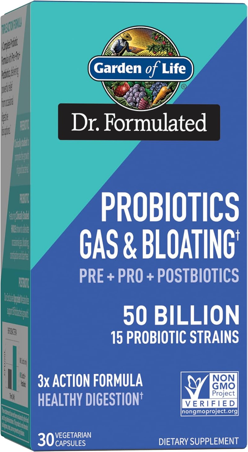 Probiotics Gas & Bloating, 50 Billion, 30 Vegetarian Capsules by Garden of Life