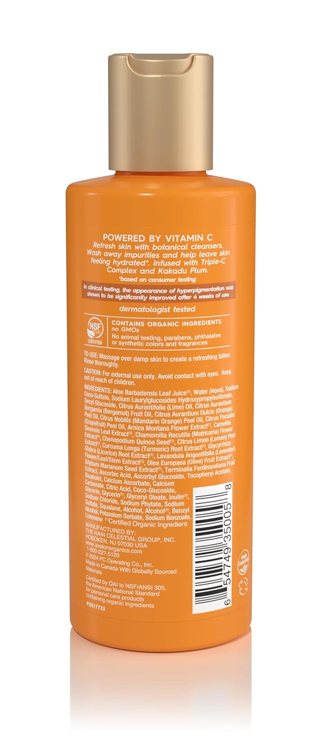 Vitamin C, Cleansing Gel, 6 fl oz (177 ml) by Avalon Organics