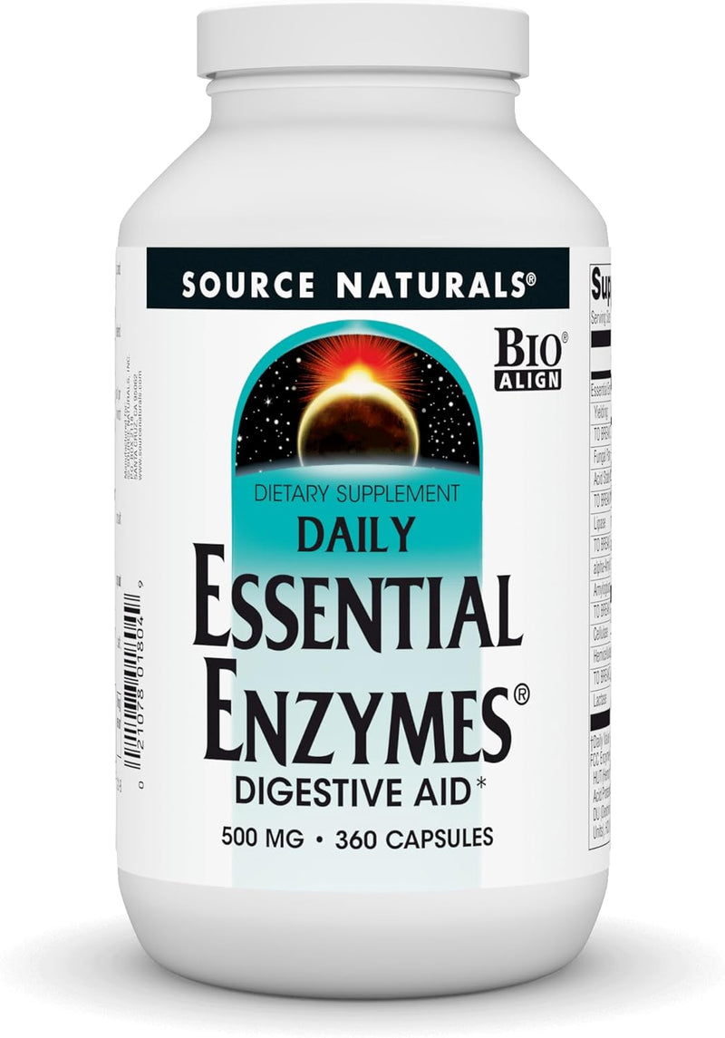 Daily Essential Enzymes®, 500 mg, 360 Capsules by Source Naturals