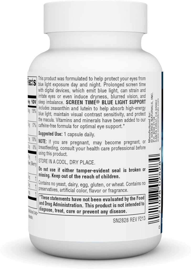 Screen Time™ Blue Light Support - 60 Vegetarian Capsules by Source Naturals