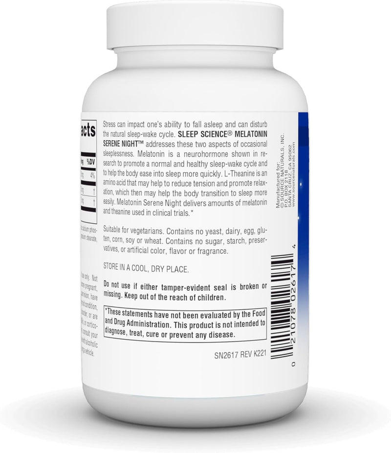 Sleep Science® Melatonin Serene Night™, 120 Tablets by Source Naturals
