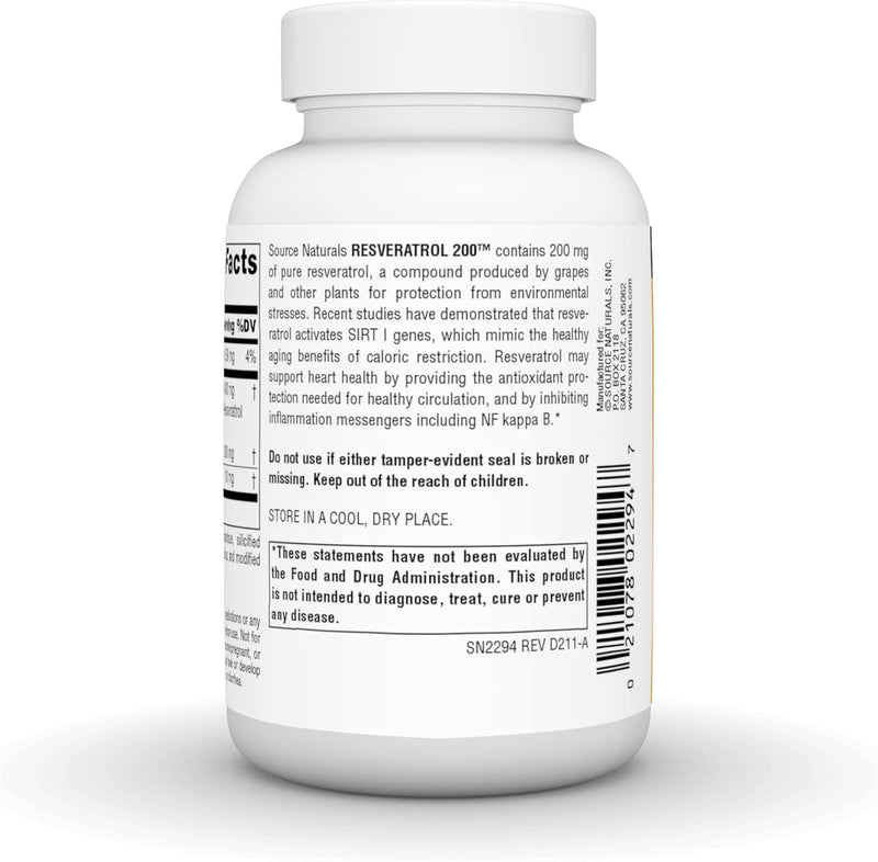 Resveratrol 200™, 200 mg , 120 Tablets by Source Naturals